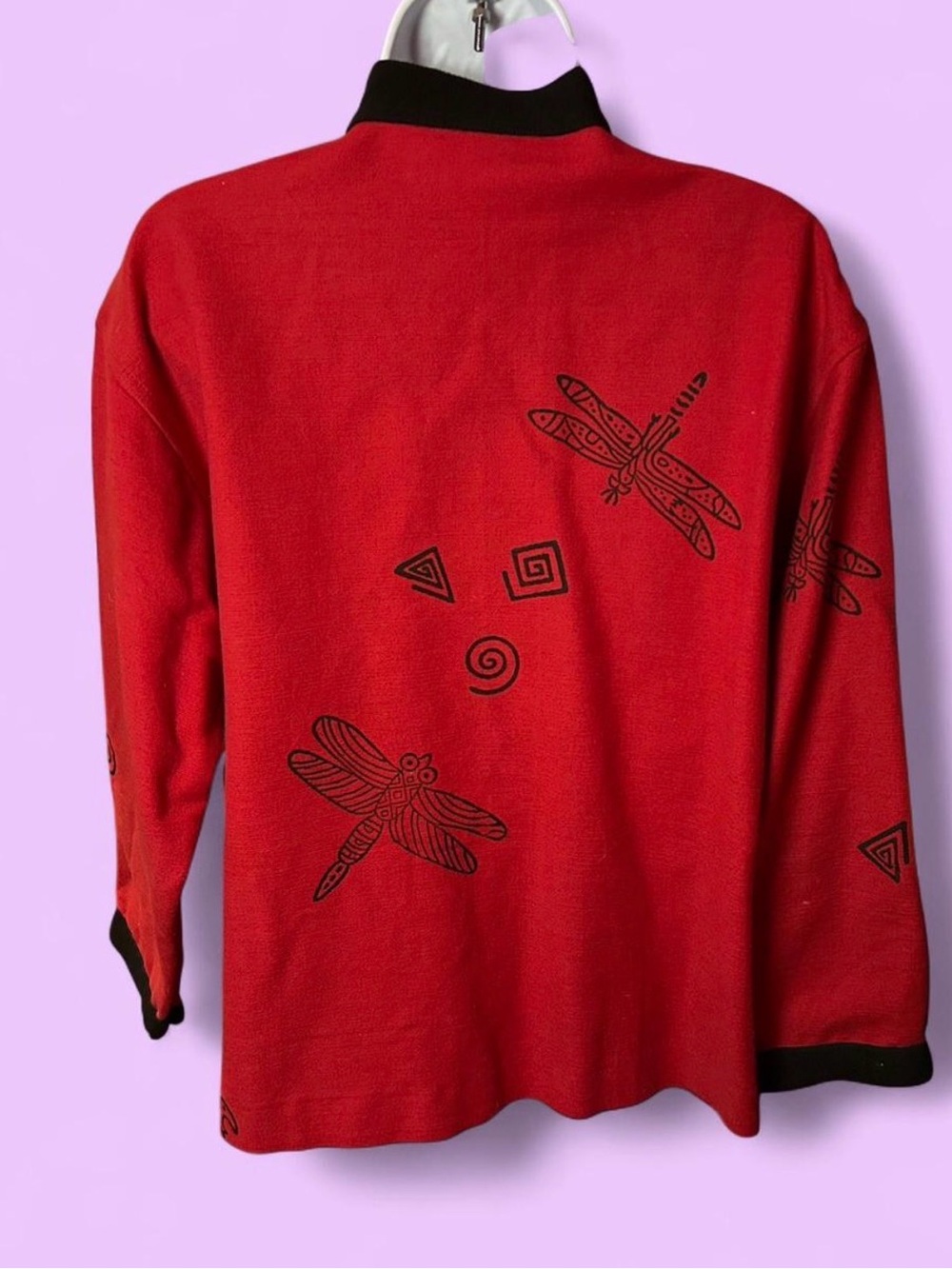 Vintage 90’s Dark red "Art to Wear" canvas jacket. By Venus Imports. - Picture 3 of 4